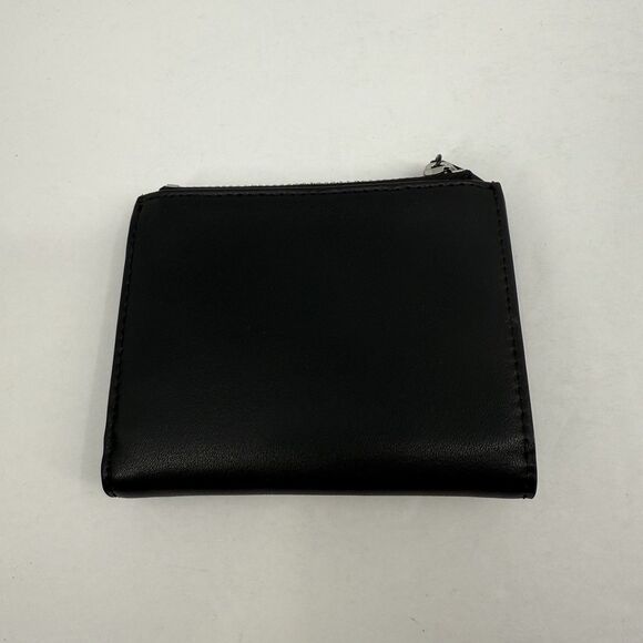 New Charles & Keith Midori Geometric Top Zip Wallet Noir Black Minimalist Preppy - Picture 8 of 15